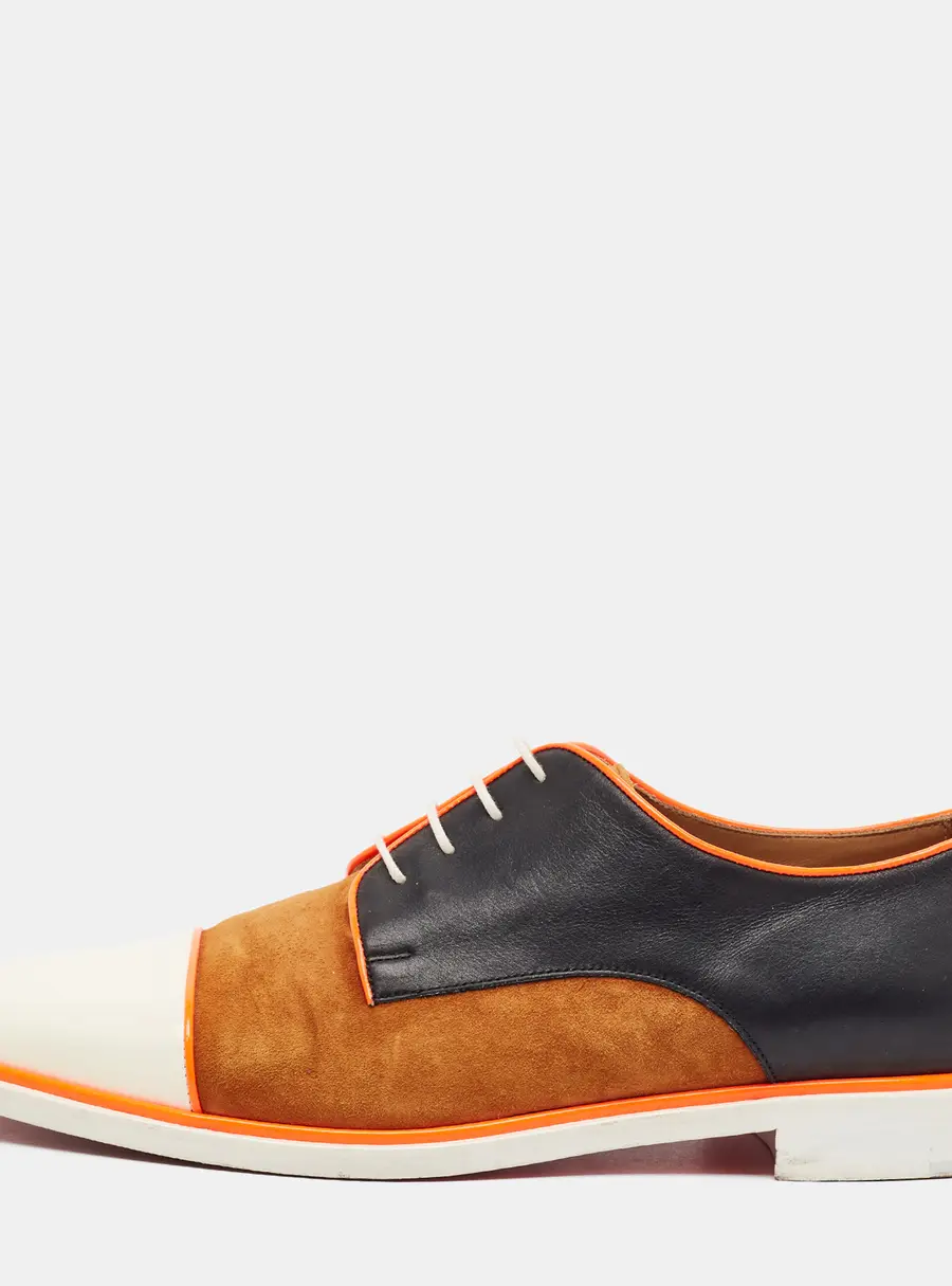 Christian Louboutin Greggo Size 43 Multicolor Patent Leather and Suede Oxfords
