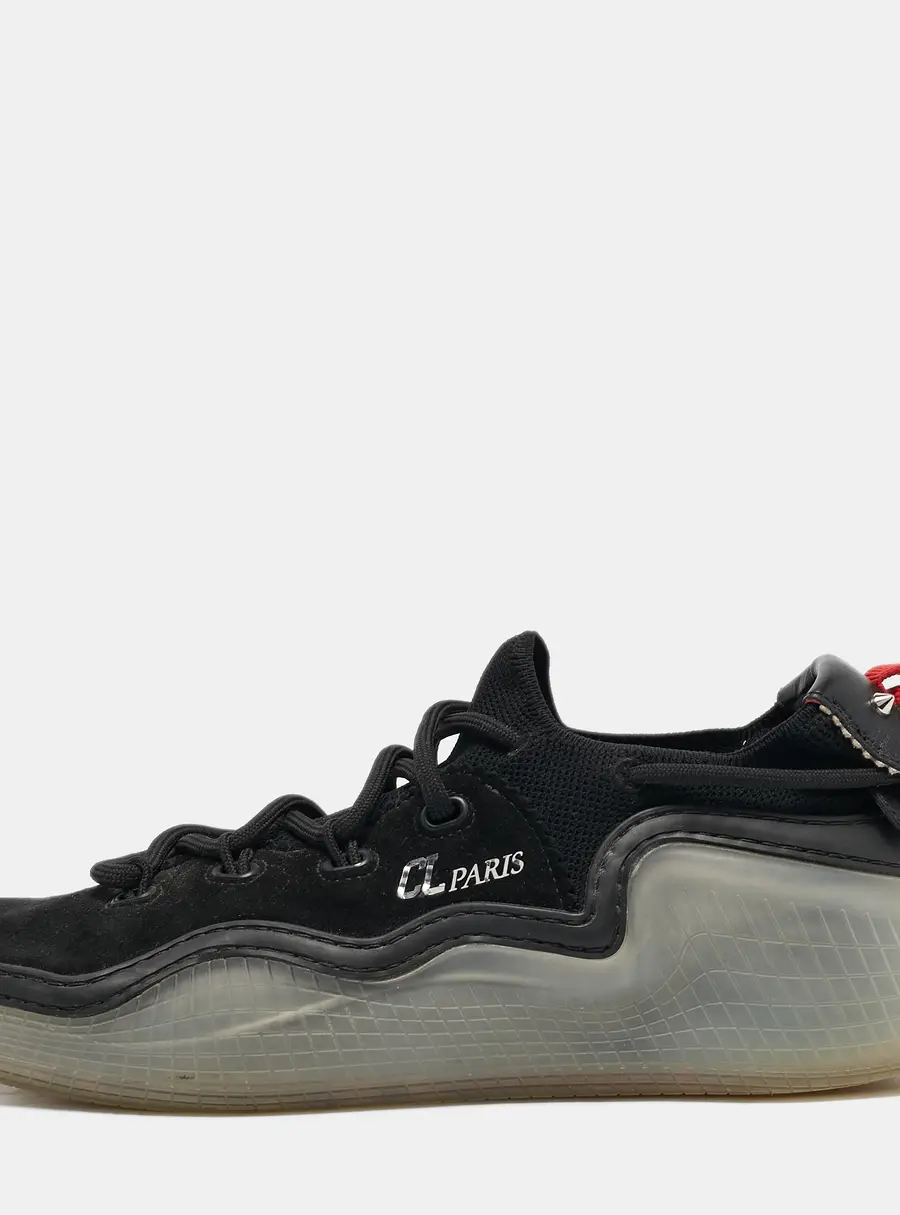 Christian Louboutin Black Suede and Leather Arpoador Sneakers Size 40
