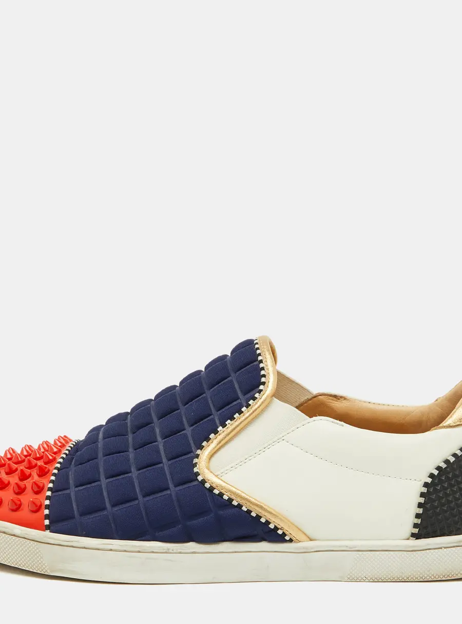 Christian Louboutin Roller Boat Size 40 Multicolor Fabric, Leather and Patent Leather Slip On Sneakers