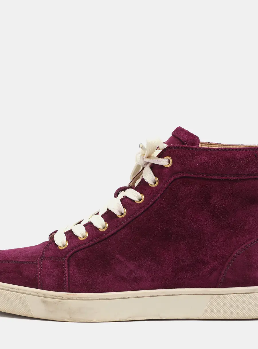 Christian Louboutin Purple Suede High Top Sneakers Size 40