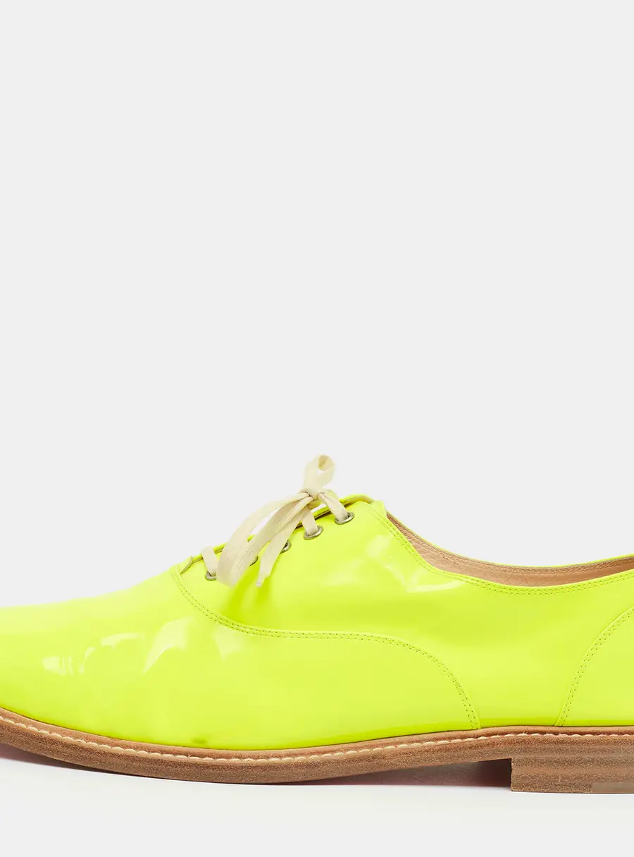 Christian Louboutin Fred Size 41 Neon Yellow Patent Leather Oxfords