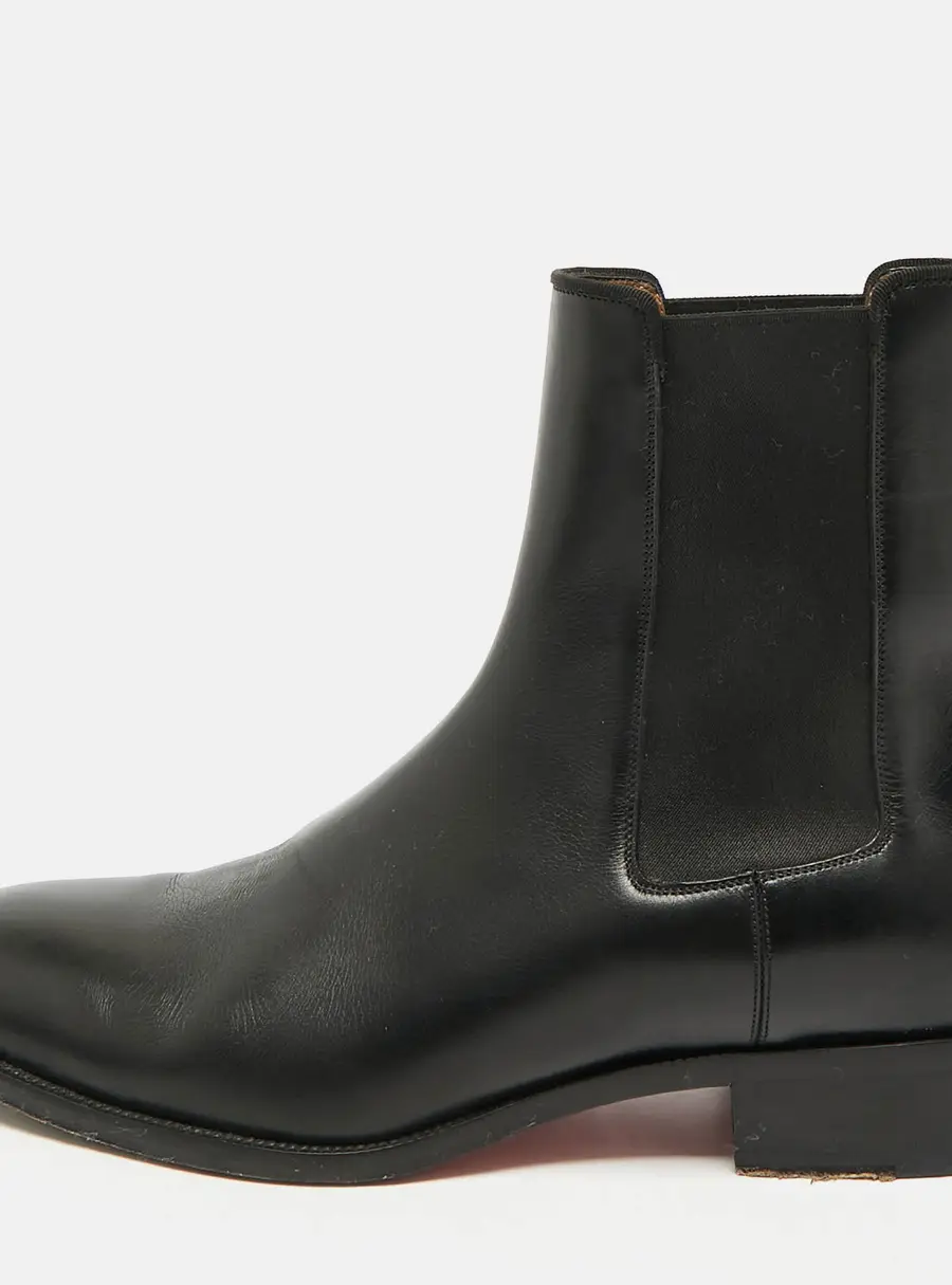 Christian Louboutin Samson Size 42 Black Leather Chelsea Ankle Length Boots