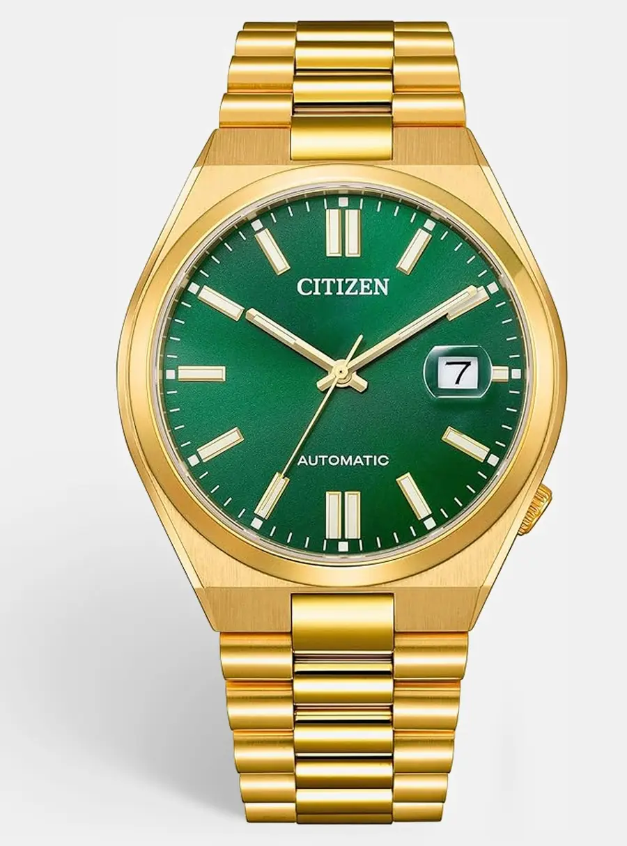 Citizen Tsuyosa NJ0152-51X Green Dial Gold Plated Stainless Steel Men's Wristwatch 40 mm