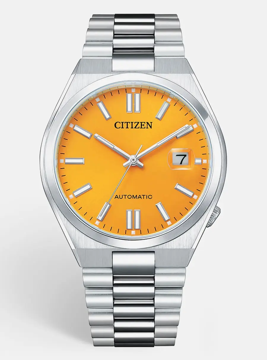 Citizen Tsuyosa NJ0150-56Z Sunray Yellow Dial Stainless Steel Men's Wristwatch 40 mm