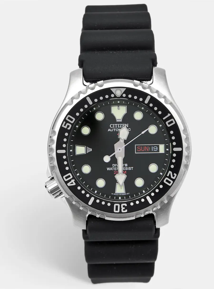 Citizen Promaster NY0040-09EE Black Dial Stainless Steel Rubber Men's Wristwatch 42 mm