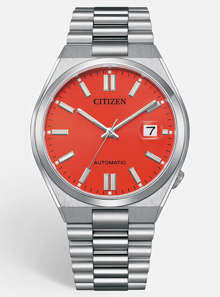 Citizen Tsuyosa NJ0158-89W Red Dial Stainless Steel Men's Wristwatch 40 mm