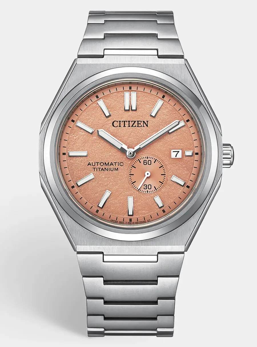 Citizen Zenshin NJ0180-80Z Salmon Dial Duratect / Super Titanium Men's Wristwatch 40.50 mm