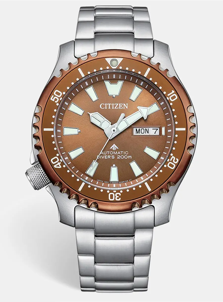 Citizen Limited Edition Promaster Marine NY0164-65X Copper Color Dial Two Tone Stainless Steel Men's Wristwatch 42 mm
