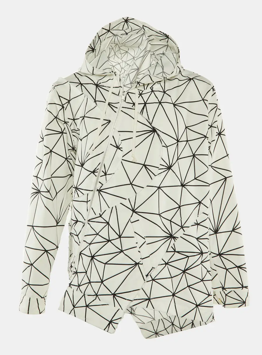 Comme des Garcons Homme Plus White Geometric Crepe Jacket M