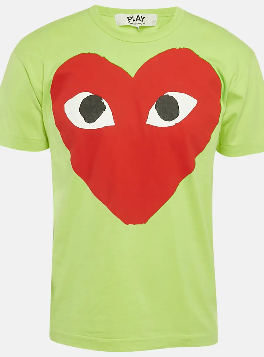 Comme des Garcons PLAY Green Heart Eyes Printed Cototn Knit T-Shirt XL