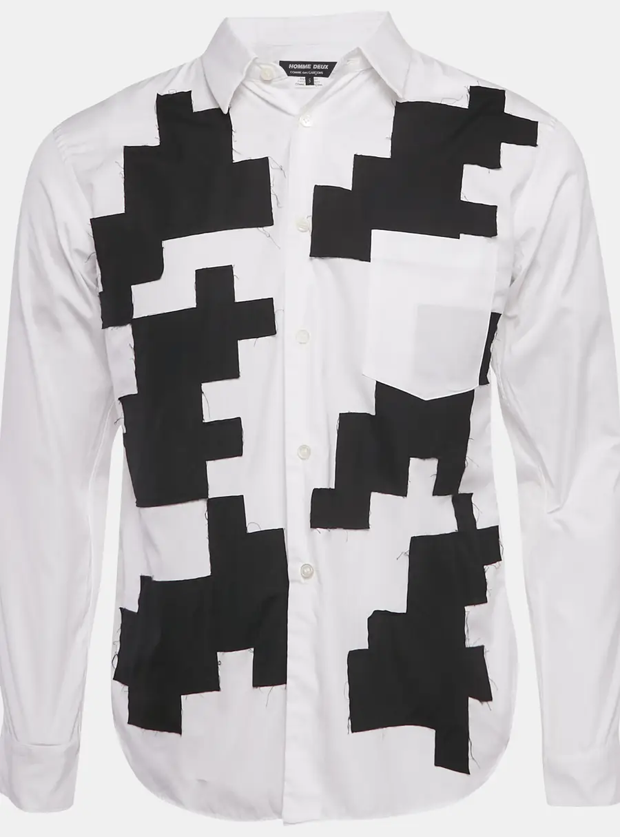 Comme des Garcons White Patch Work Cotton Shirt S