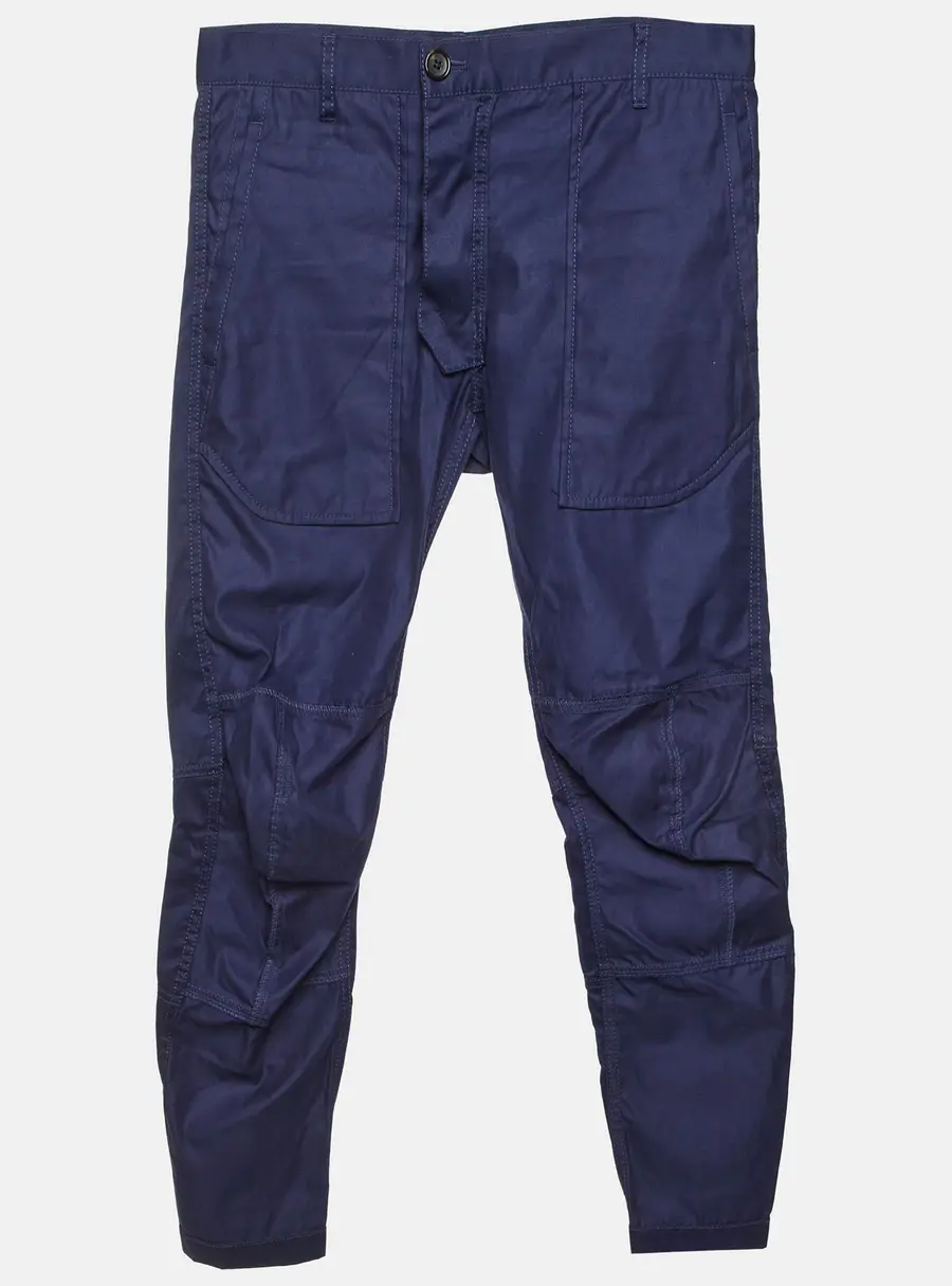 Comme des Garçons Shirt Navy Blue Cotton Tapered Trousers S