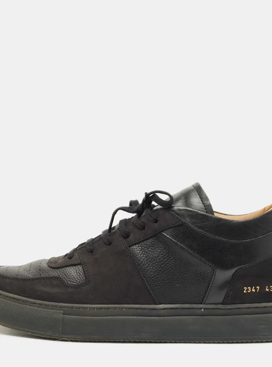 Common Projects Achilles Size 43 Black Leather and Nubuck Leather High Top Sneakers