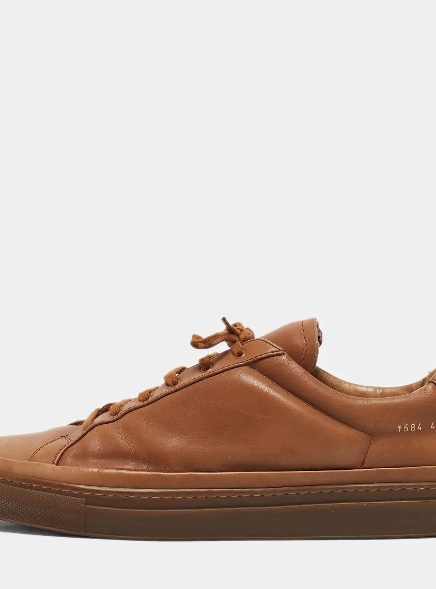 Common Projects Brown Leather Achilles Lace Up Sneaker Size 46
