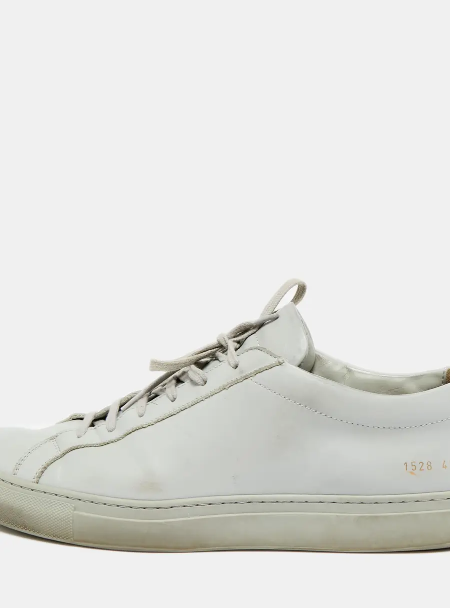 Common Projects Achilles Size 45 Grey Leather Lace Up Sneakers