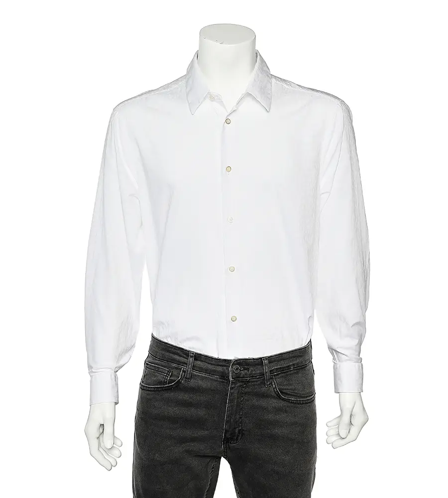 Class by Roberto Cavalli White Cotton Jacquard Button Front Shirt 3XL