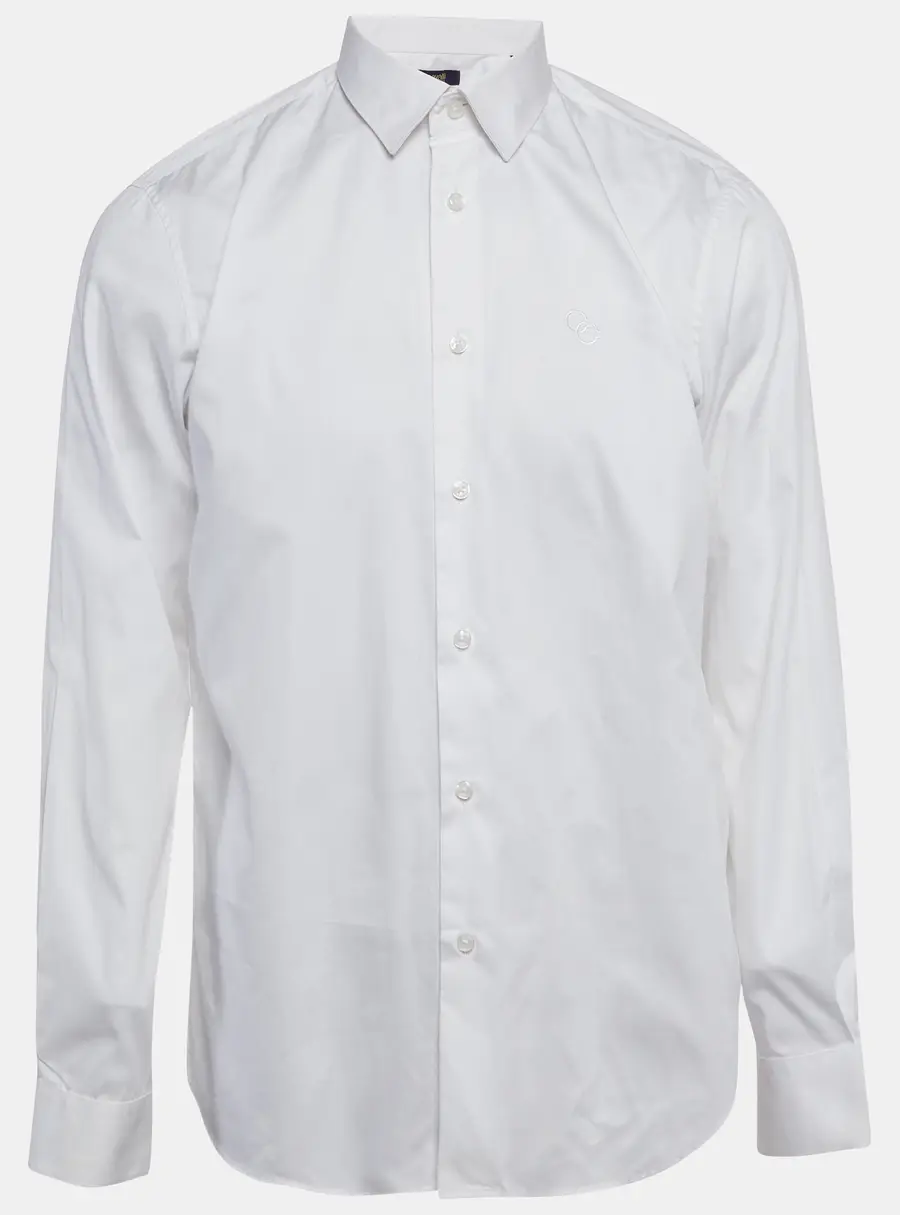 Class by Roberto Cavalli White Cotton Long Sleeve Shirt XXL