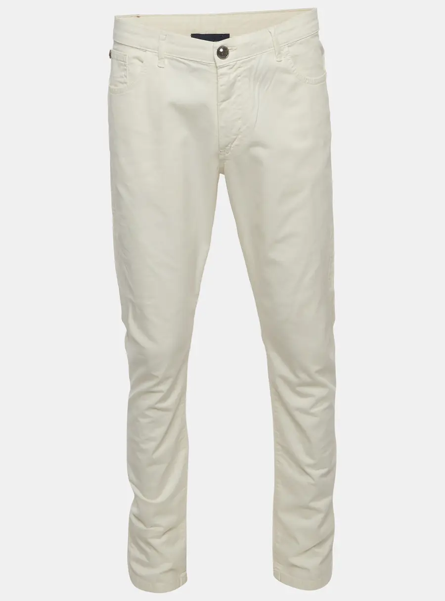 Class by Roberto Cavalli Cream Cotton Slim Fit Pants XL