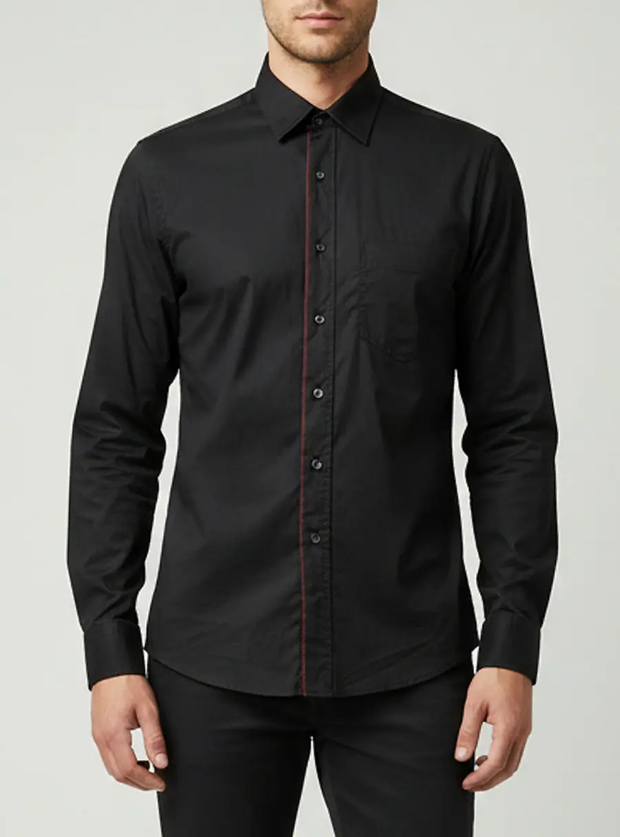 D&G Black Embroidered Logo Cotton Slim Fit Shirt M