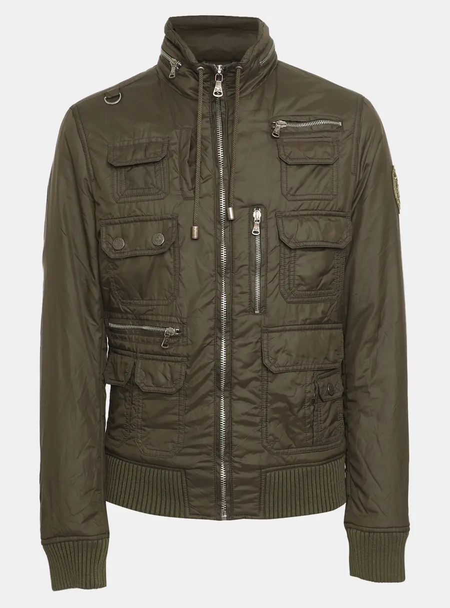D&G Green Nylon Drawstring Jacket M