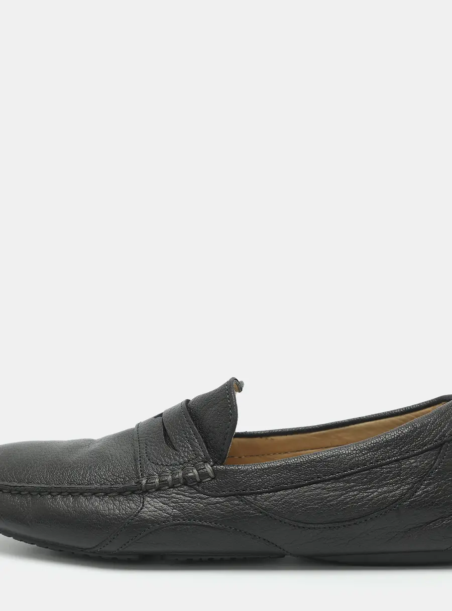 D&G Size 41 Black Leather Penny Loafers