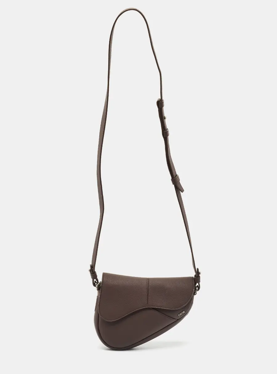 Dior Saddle Mini Brown Leather Crossbody Bag