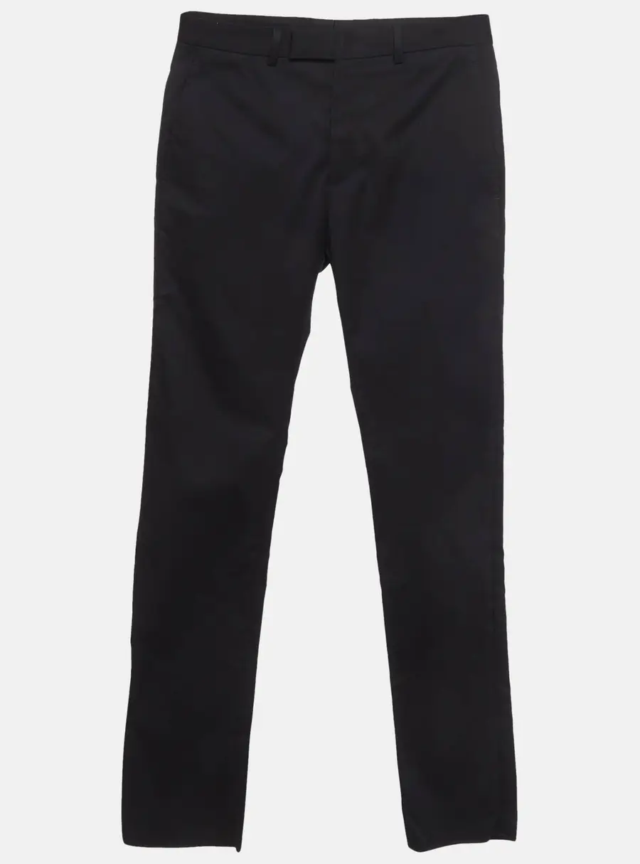 Dior Homme Uniforme Navy Blue Twill Regular Fit Pants S