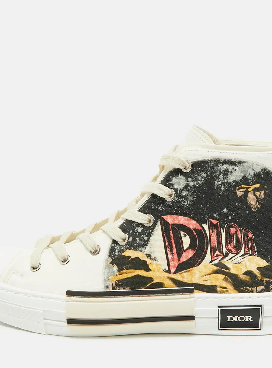Dior B23 AsteroDior Size 44 Multicolor Printed Canvas High Top Sneakers
