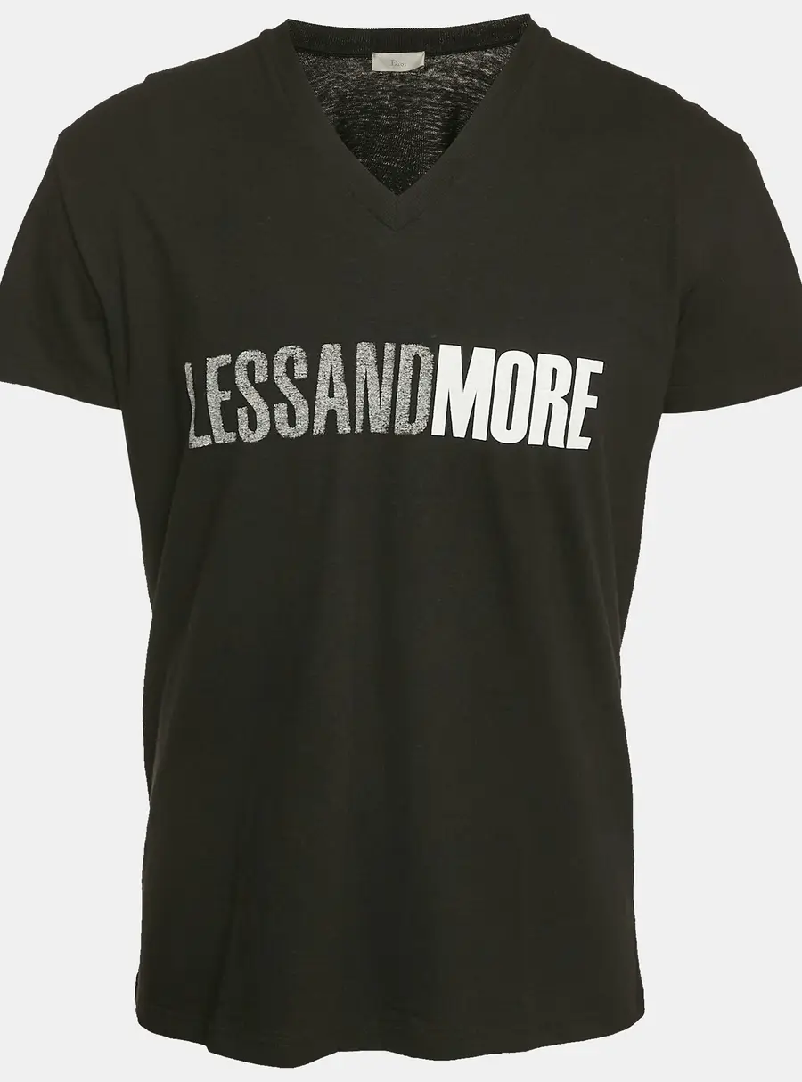 Dior Homme Black Printed Jersey V-Neck T-Shirt S