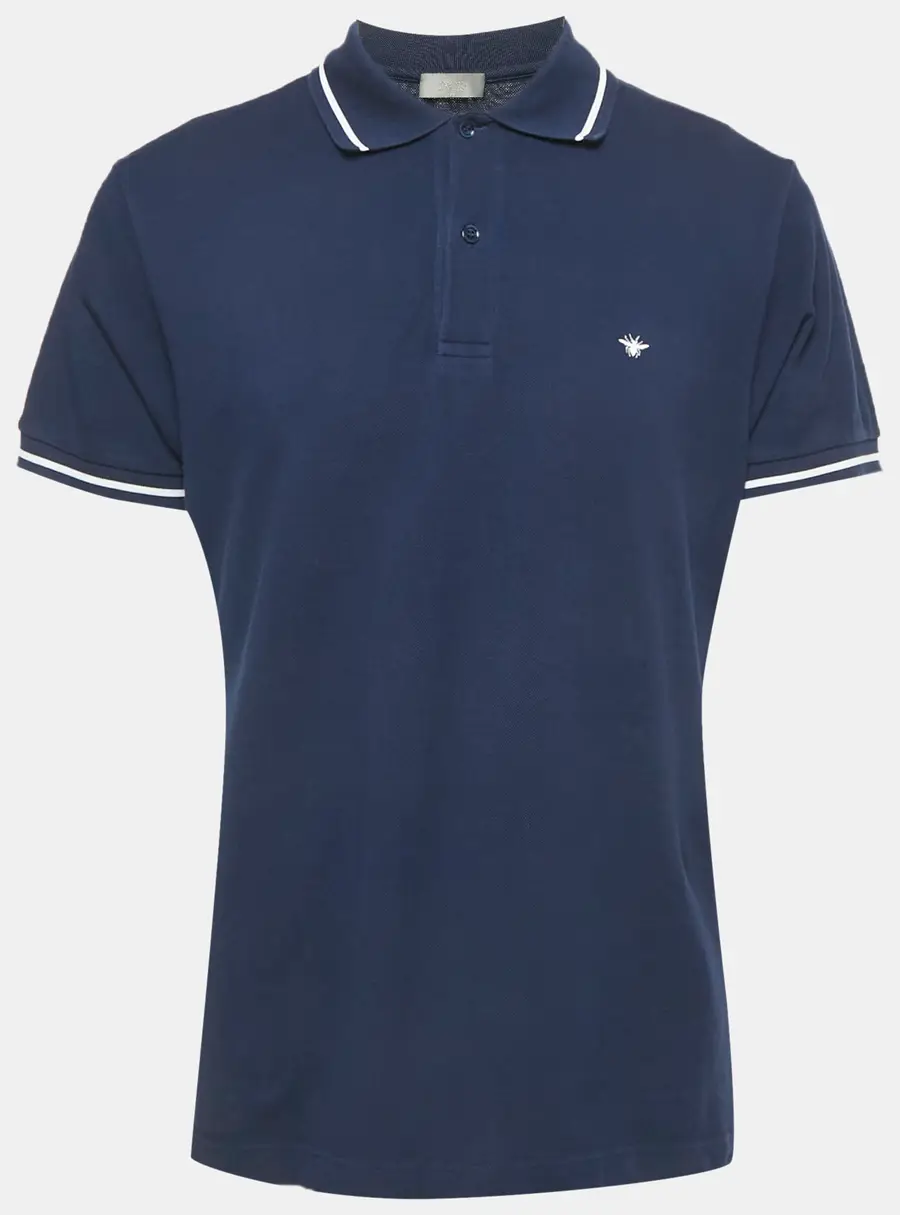 Dior Homme Blue Pique Polo T-Shirt XXL