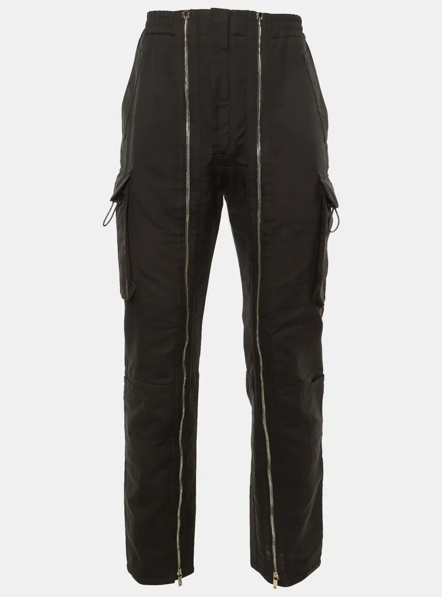 Dior Homme X Cactus Jack Black Cotton Zip Detail Cargo Pants S