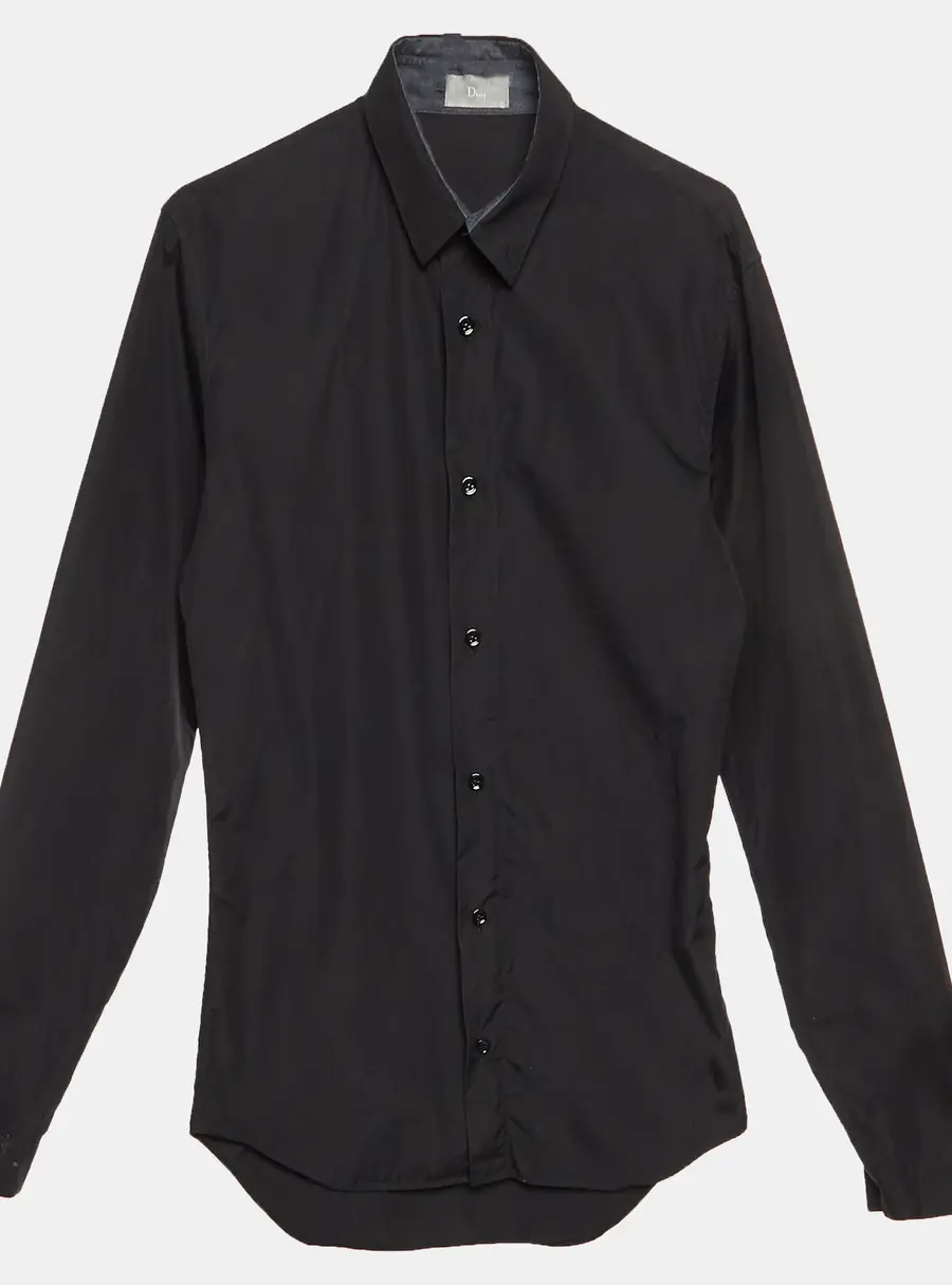 Dior Homme Black Cotton Button Up Shirt S