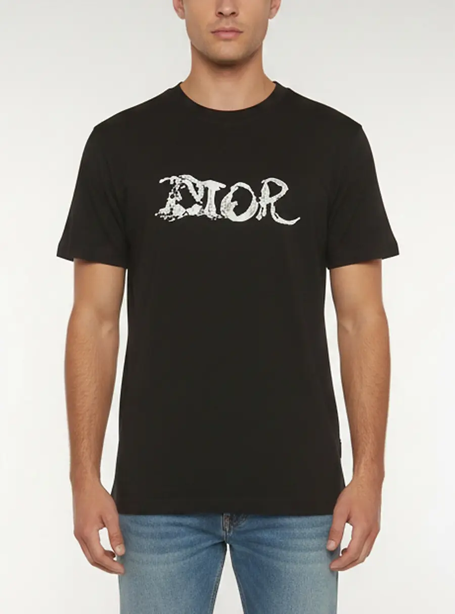 Dior Homme Black Printed Crewneck T-Shirt M