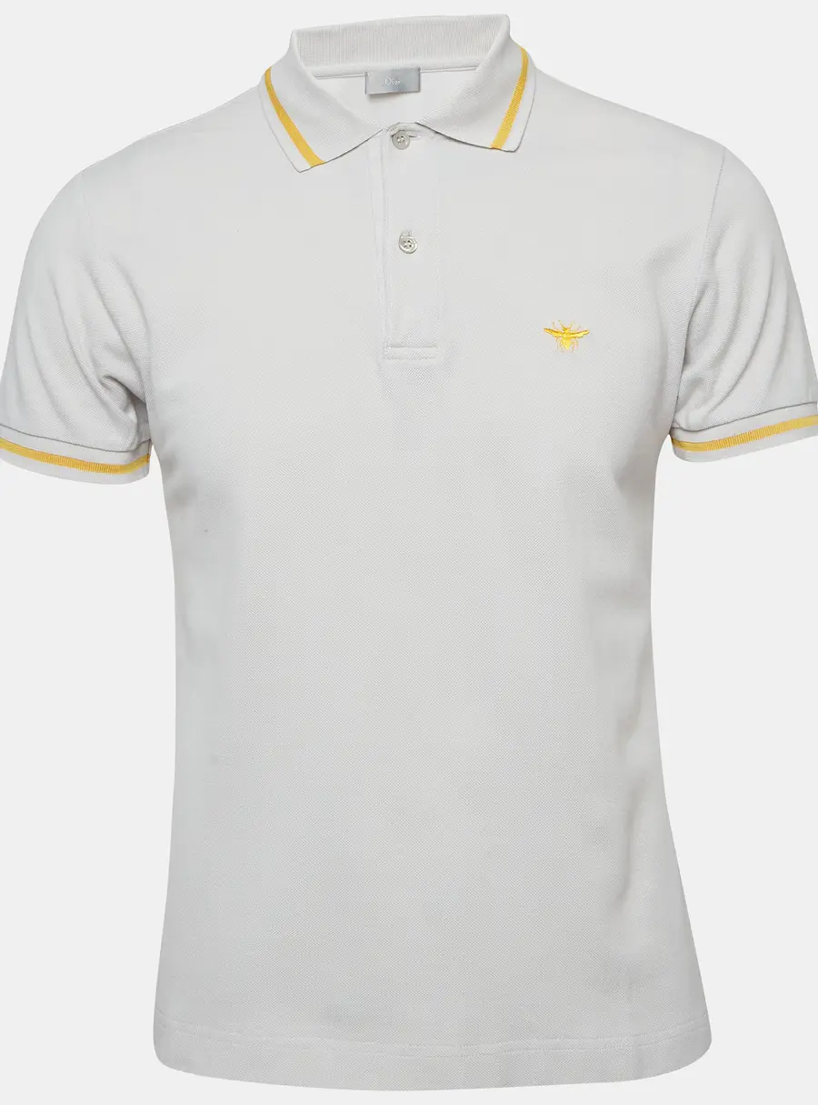 Dior Homme Grey Pique Polo T-Shirt M