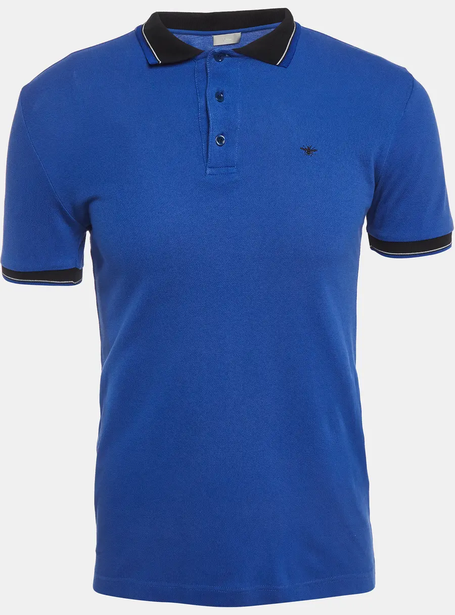 Dior Homme Blue Pique Polo T-Shirt XS