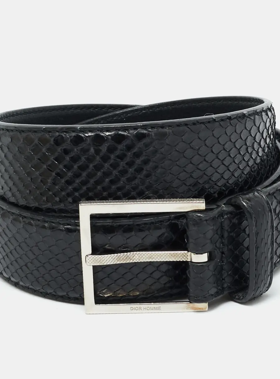 Dior Homme Buckle 95CM Belt Black Snakeskin
