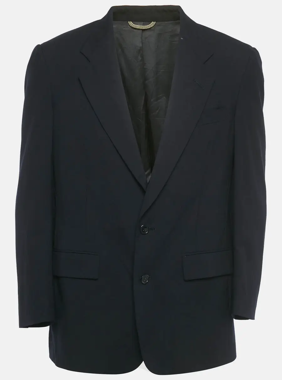 Christian Dior Monsieur Vintage Navy Blue Wool Single Breasted Blazer L