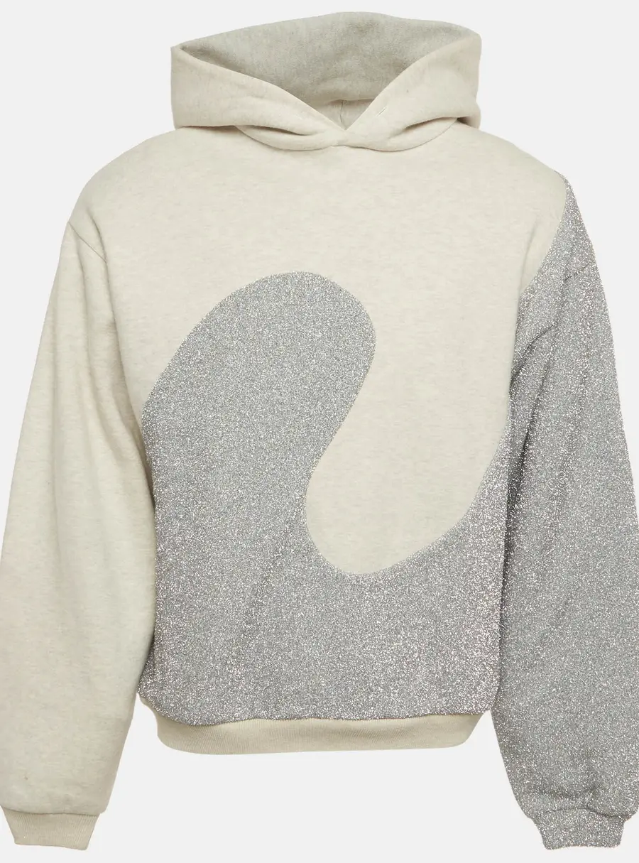 Dior Homme X ERL Grey Jersey Hooded Relaxed Fit Sweatshirt S