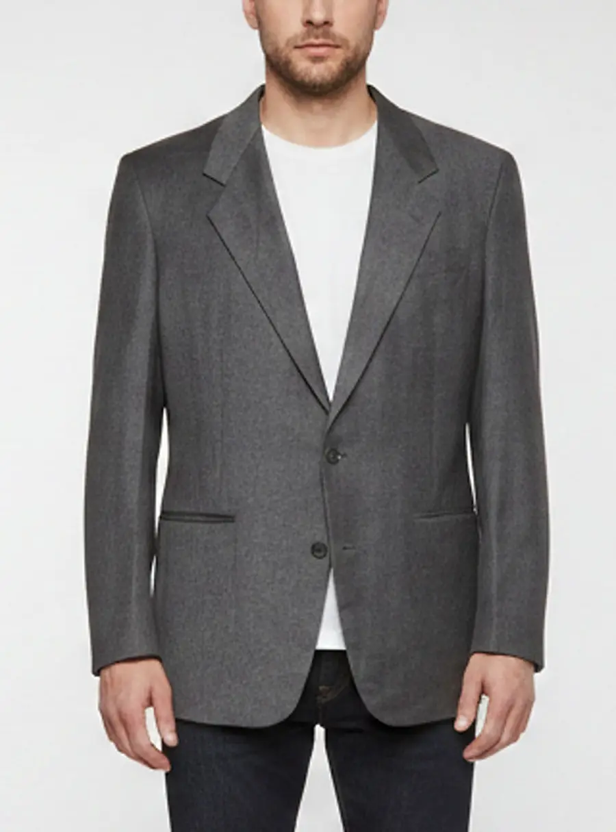 Christian Dior Le Connaisseur Vintage Grey Wool Single Breasted Blazer XL