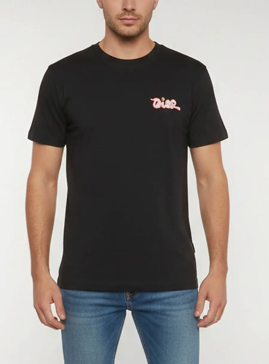 Christian Dior Homme Black Logo Embroidered Cotton Jersey Crewneck T-Shirt S