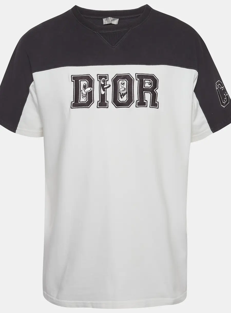 Dior x Kenny Scharf White Embroidered Jersey Oversized T-Shirt XXL