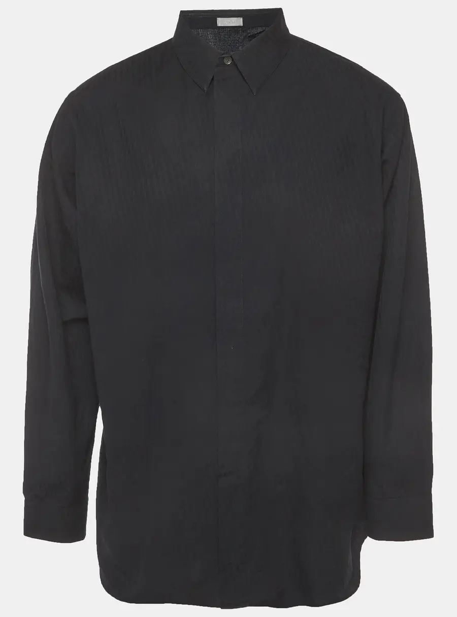 Dior Homme Black Oblique Cotton Button Up Shirt 4XL