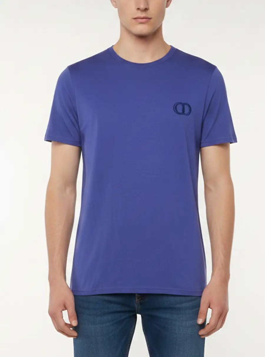 Dior Homme Purple CD Embroidered Jersey Crewneck T-Shirt L