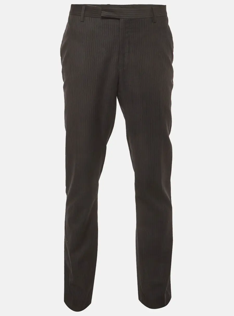 Dior Homme Black Striped Wool Blend Formal Trousers XXL