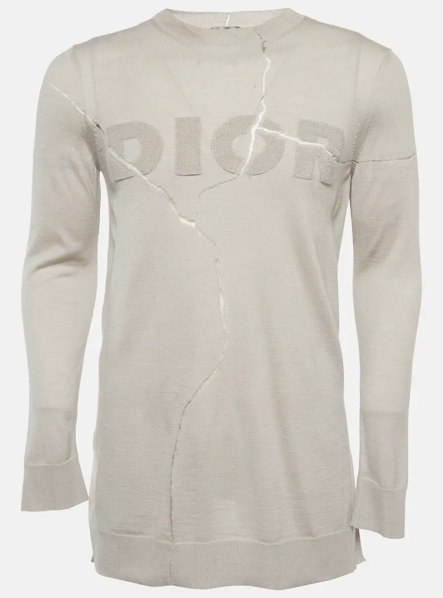 Dior Homme Grey Wool Blend Crewneck Sweatshirt XS