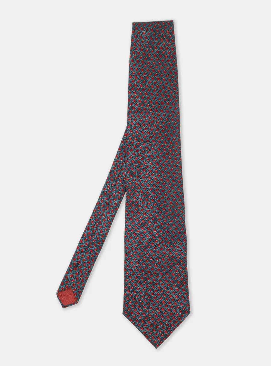 Dior Multicolor Woven Printed Silk Tie