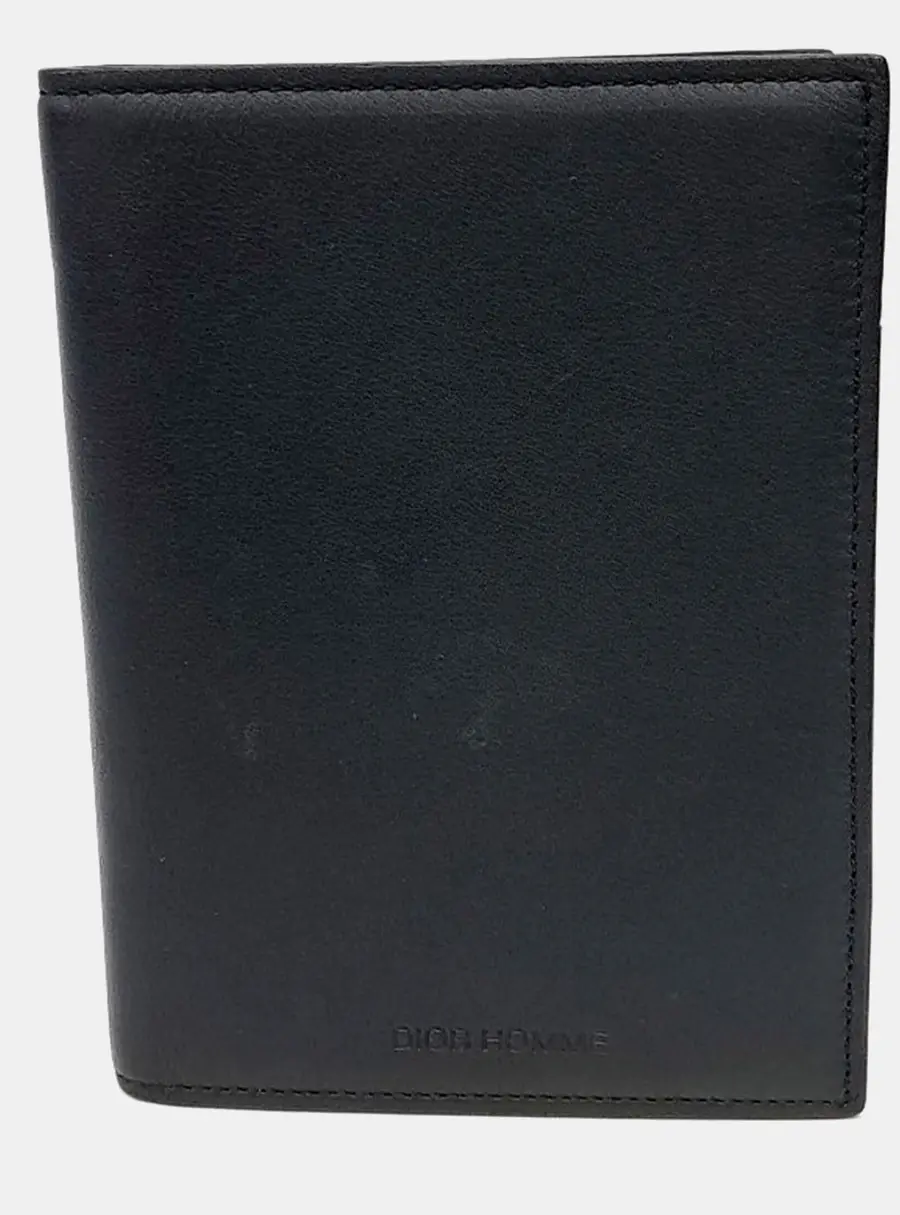 Dior Homme Black Leather Passport Wallet