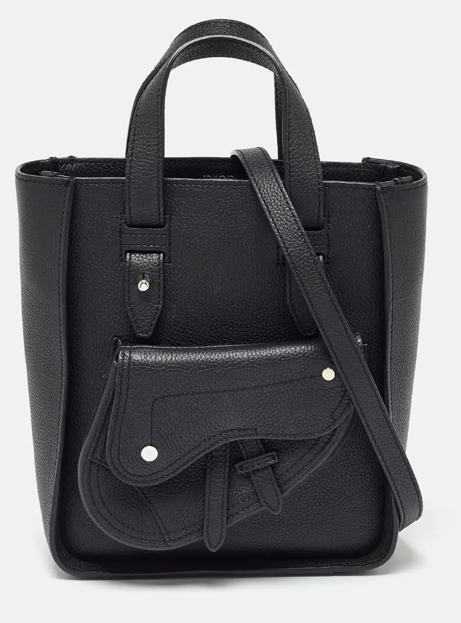 Dior Saddle Black Leather Tote Bag