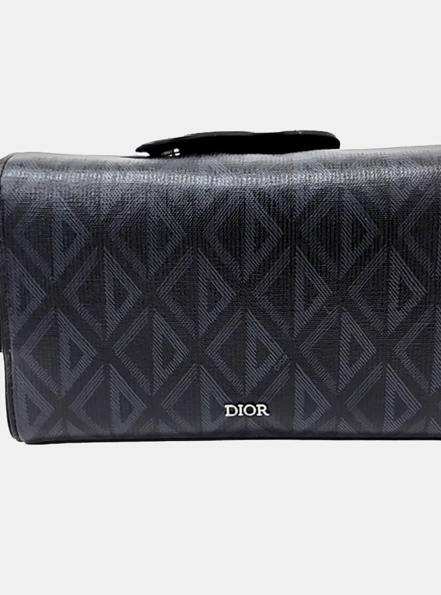 Dior Black Coated canvas Ringo Toiletry bag