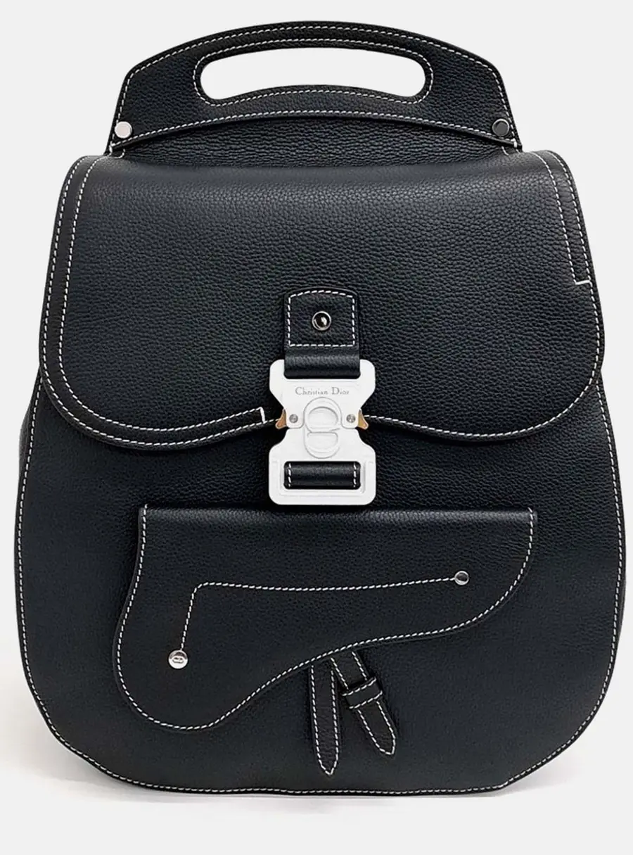 Dior Homme Gallop Black Grained Calfskin Leather Backpack Bag